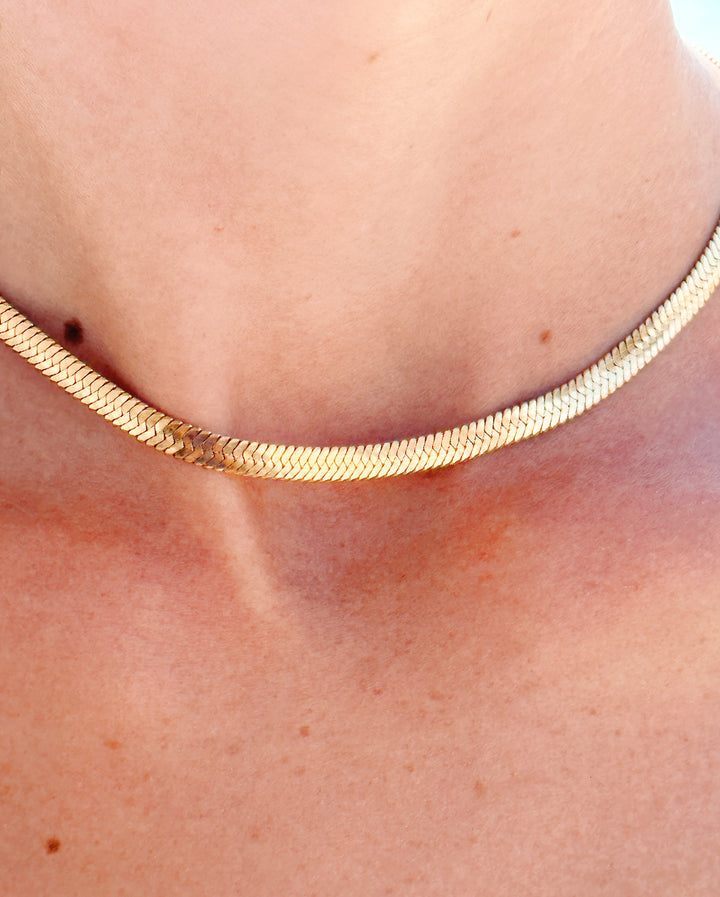 The Vanessa Necklace - Gold Herringbone Necklace