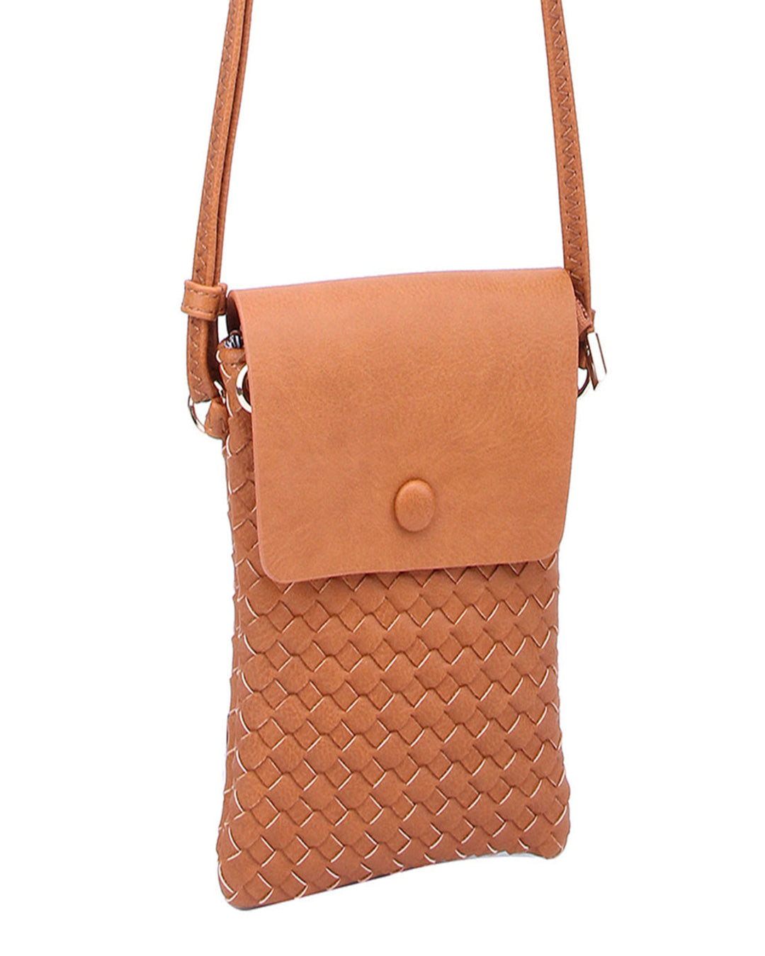 Quilted Soft Leather Crossbody Bag - Tan