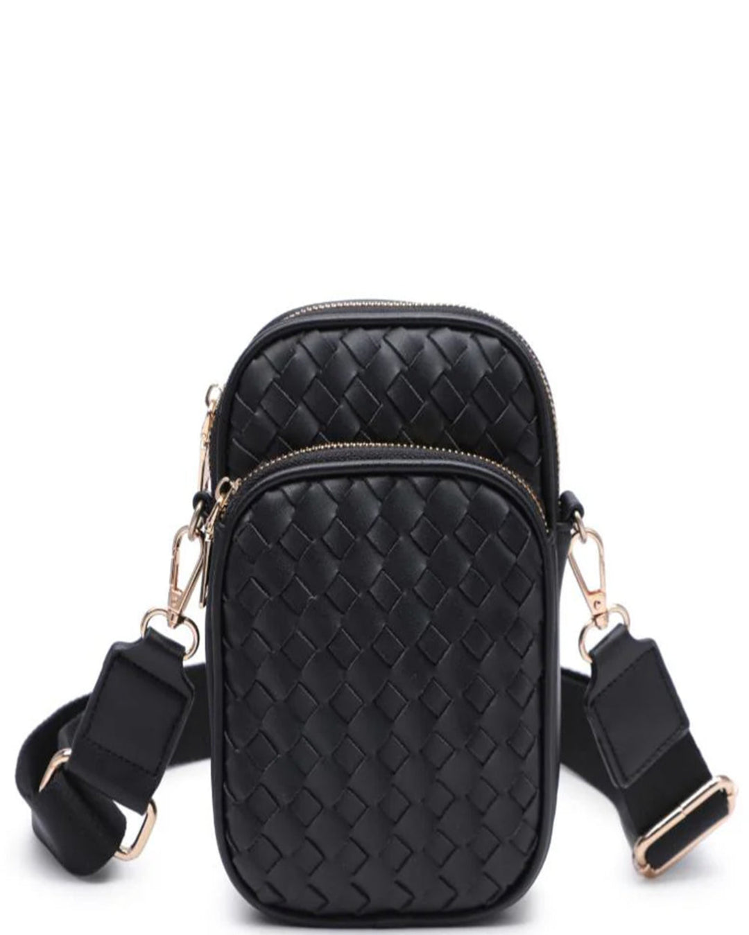 The Milan Woven Crossbody Bag - Black