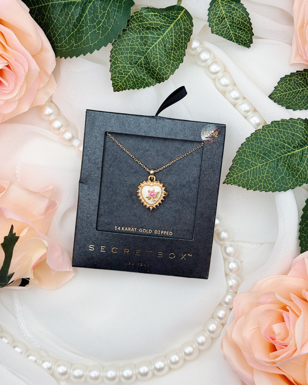 Vintage Rose Heart Necklace