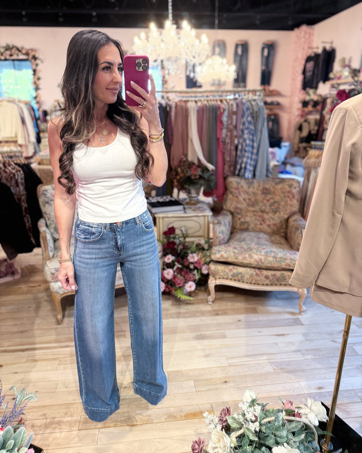 The Rachel High-Rise Wide-Leg Jeans