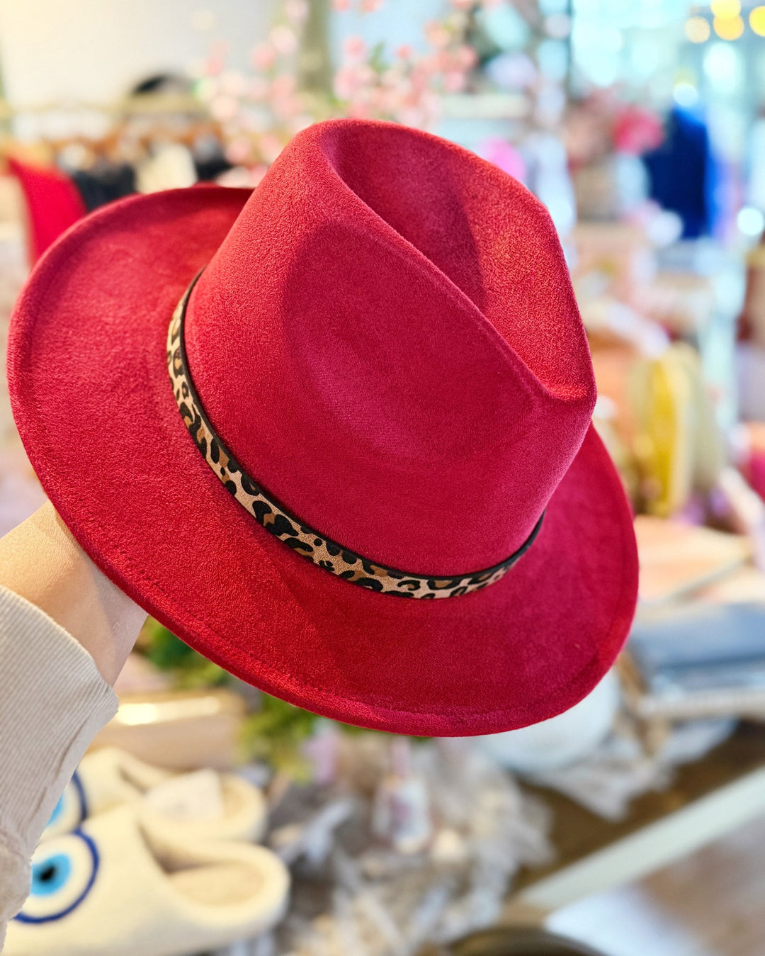 Red Hat with Suede Accent