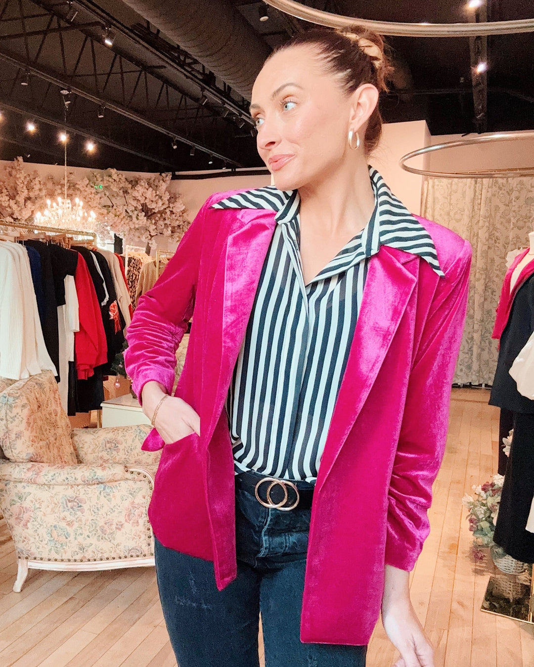 The Roma Blazer - Magenta