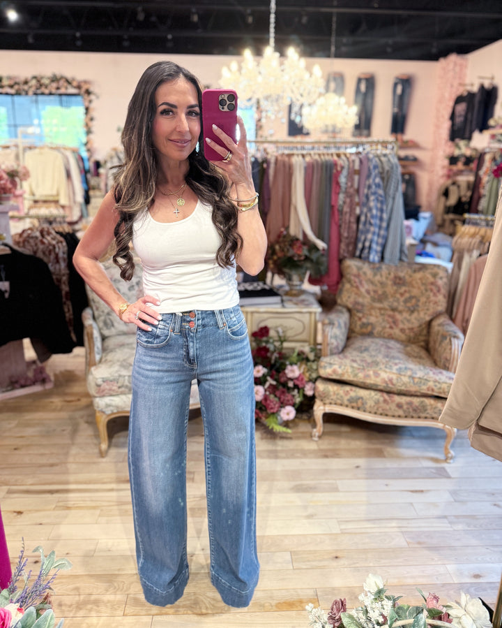 The Rachel High-Rise Wide-Leg Jeans