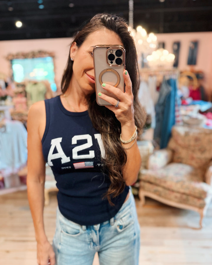 The USA Ribbed Tank Top