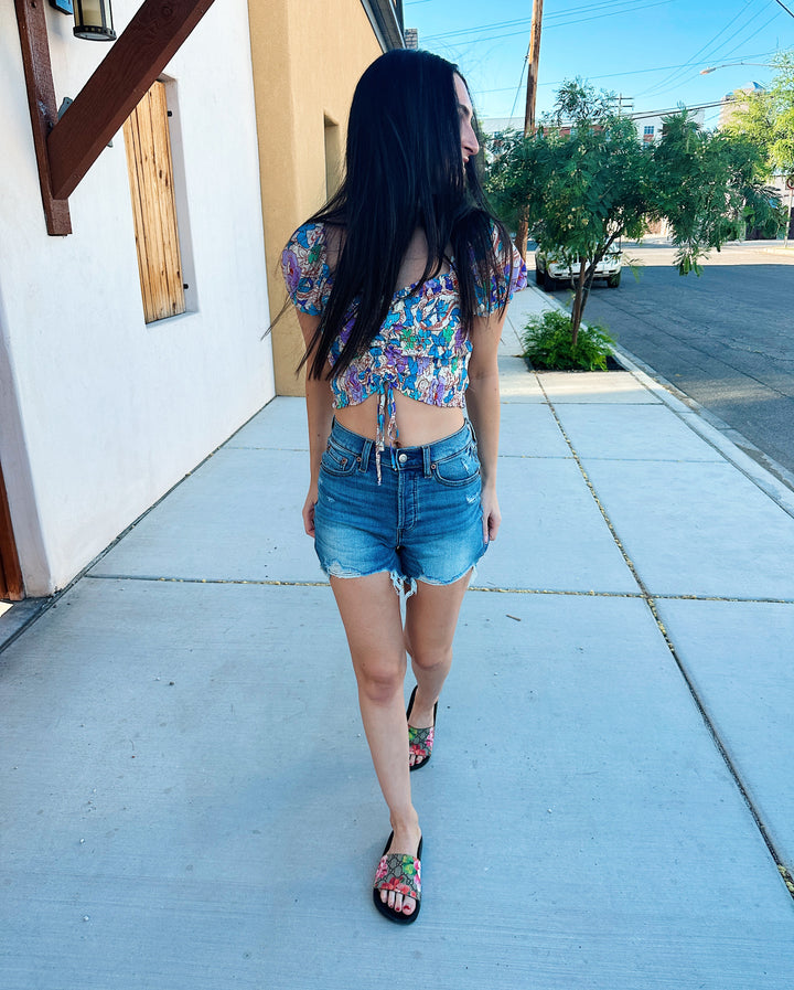 Malibu Sunset Crop Blouse