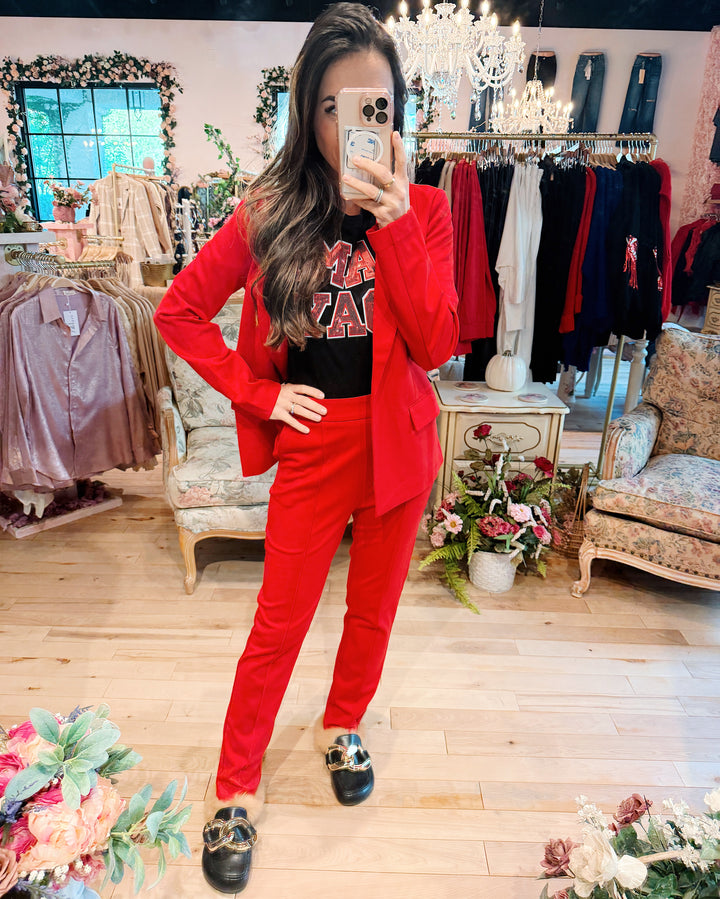 The Romina Trousers - Scarlet Red