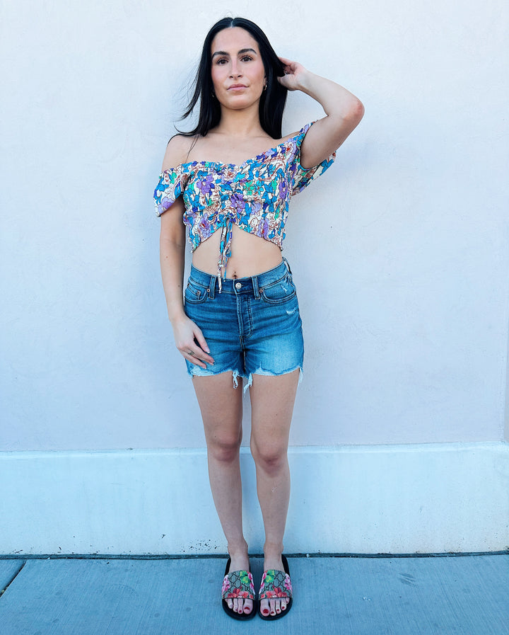 Malibu Sunset Crop Blouse