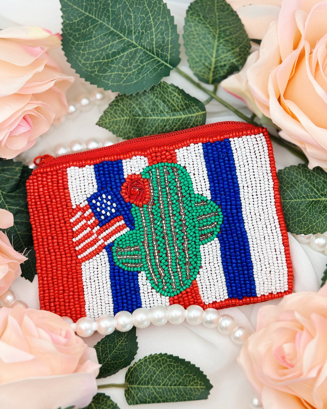 Patriotic Cactus Coin Pouch