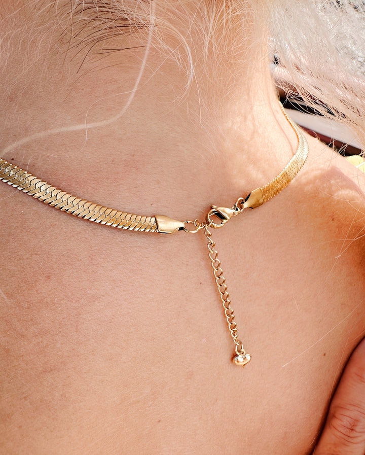 The Vanessa Necklace - Gold Herringbone Necklace