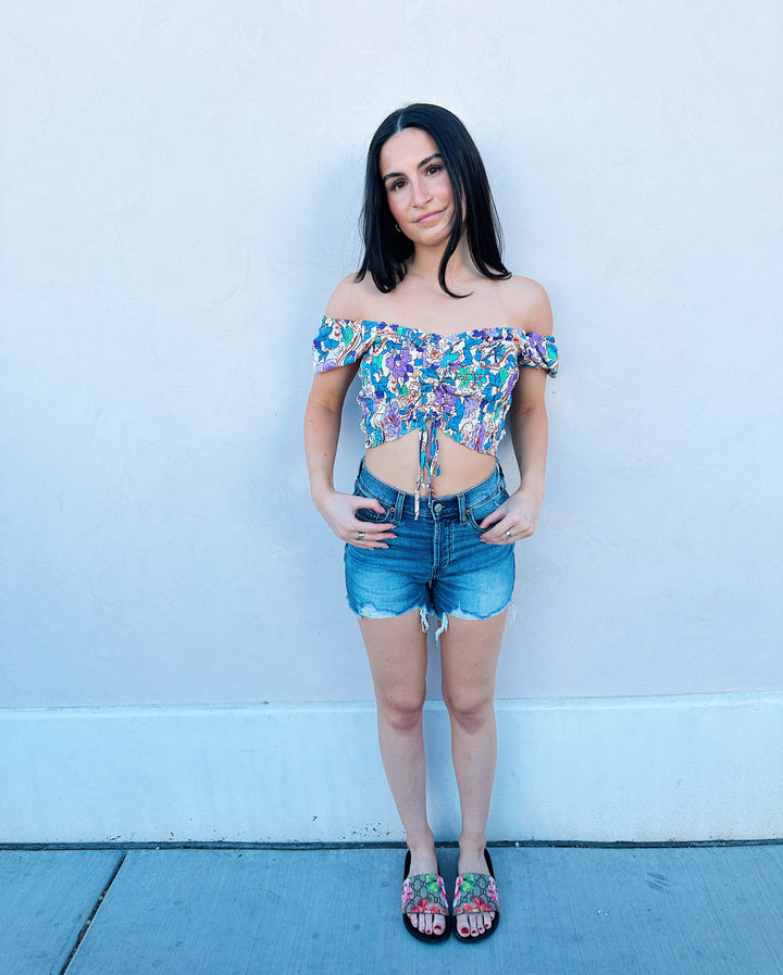 Malibu Sunset Crop Blouse