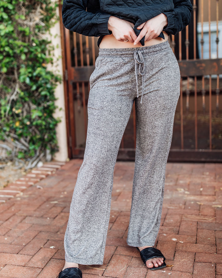 Soft Melange Wide-Leg Sweatpants