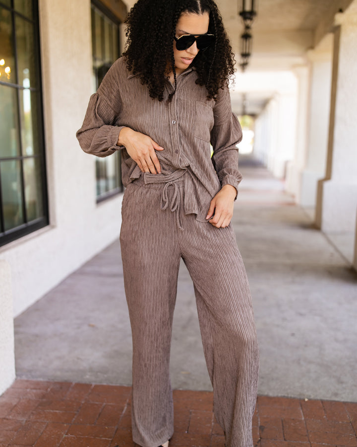 The Isadora Textured Button Down Top