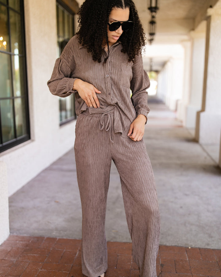 Isadora Textured Wide Leg Pants