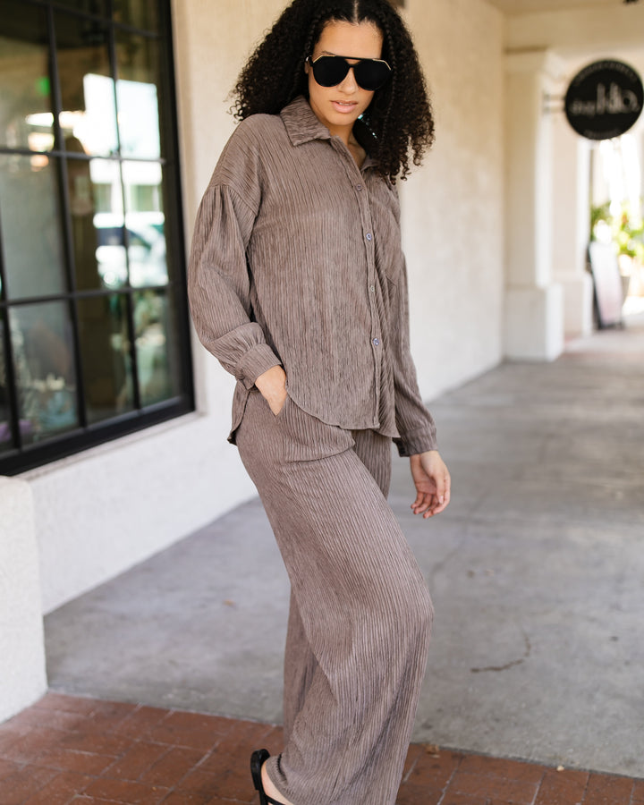 The Isadora Textured Button Down Top