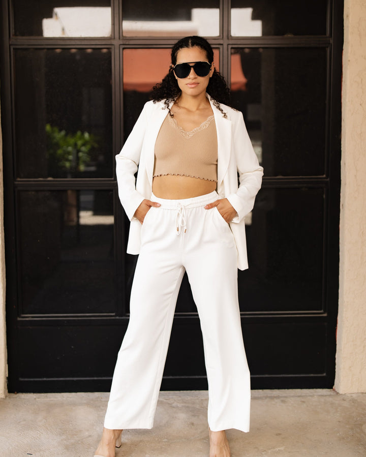 The Romy Drawstring Pants - Off White