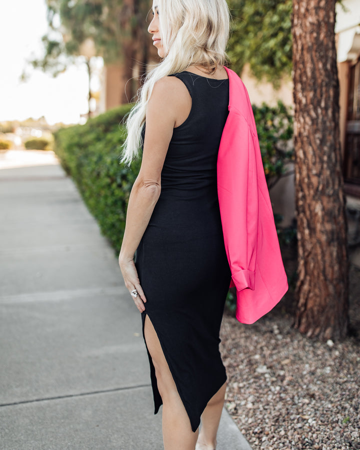 Women’s black midi dress
