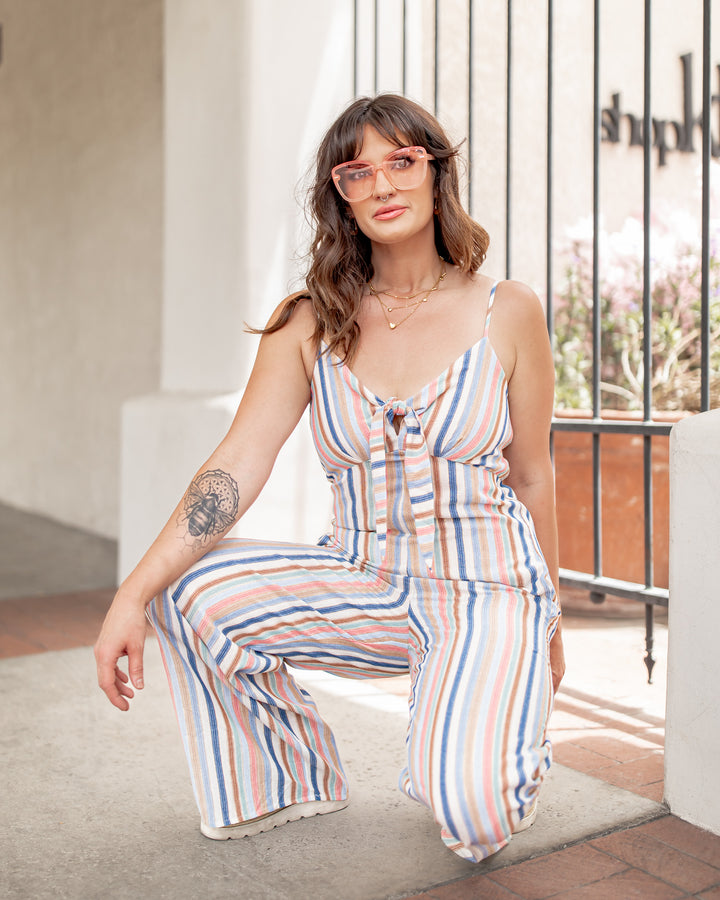 The Candy Multi Color Striped Cami Jumpsuit