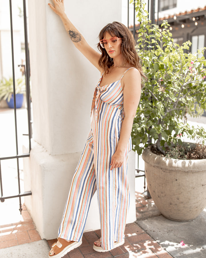 The Candy Multi Color Striped Cami Jumpsuit