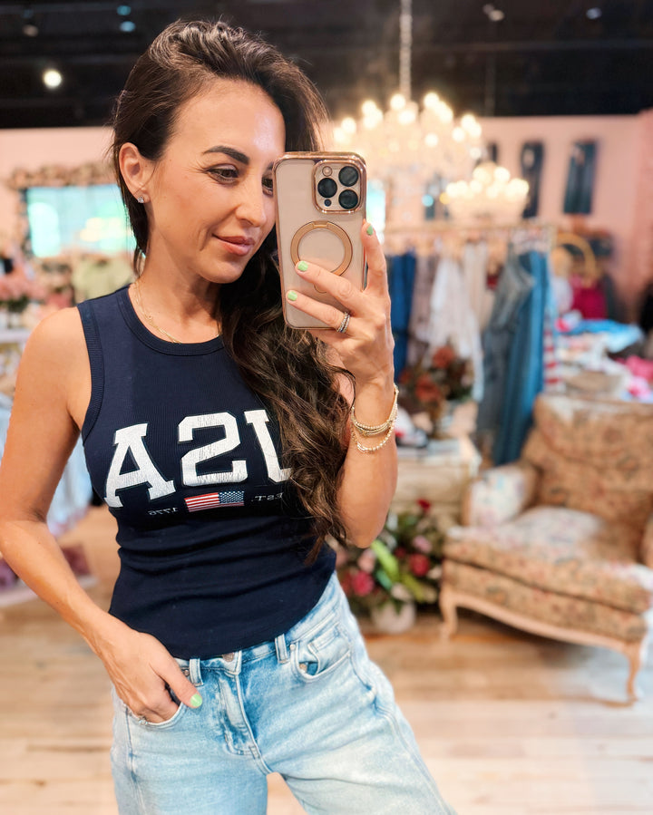 The USA Ribbed Tank Top