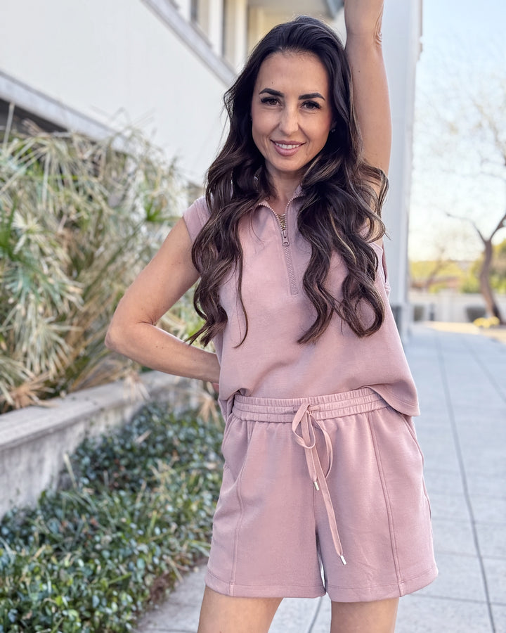 Chic sleeveless top and shorts set