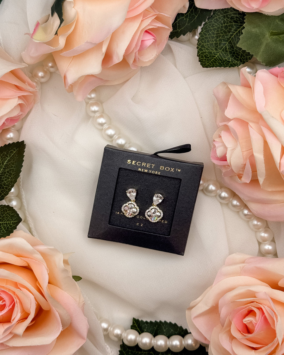 Crystal Charm Drop Studs