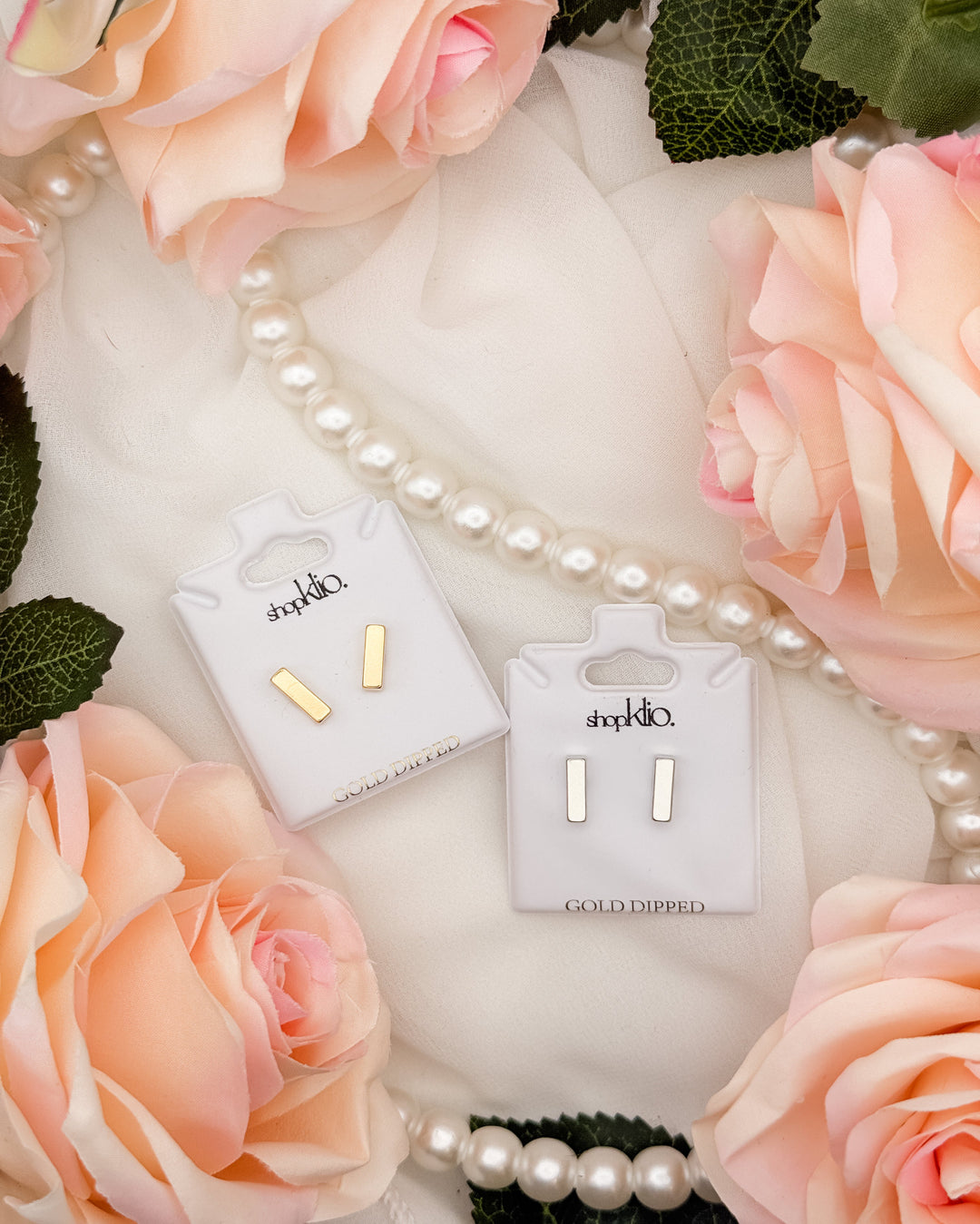 Vertical Bar Stud Earrings