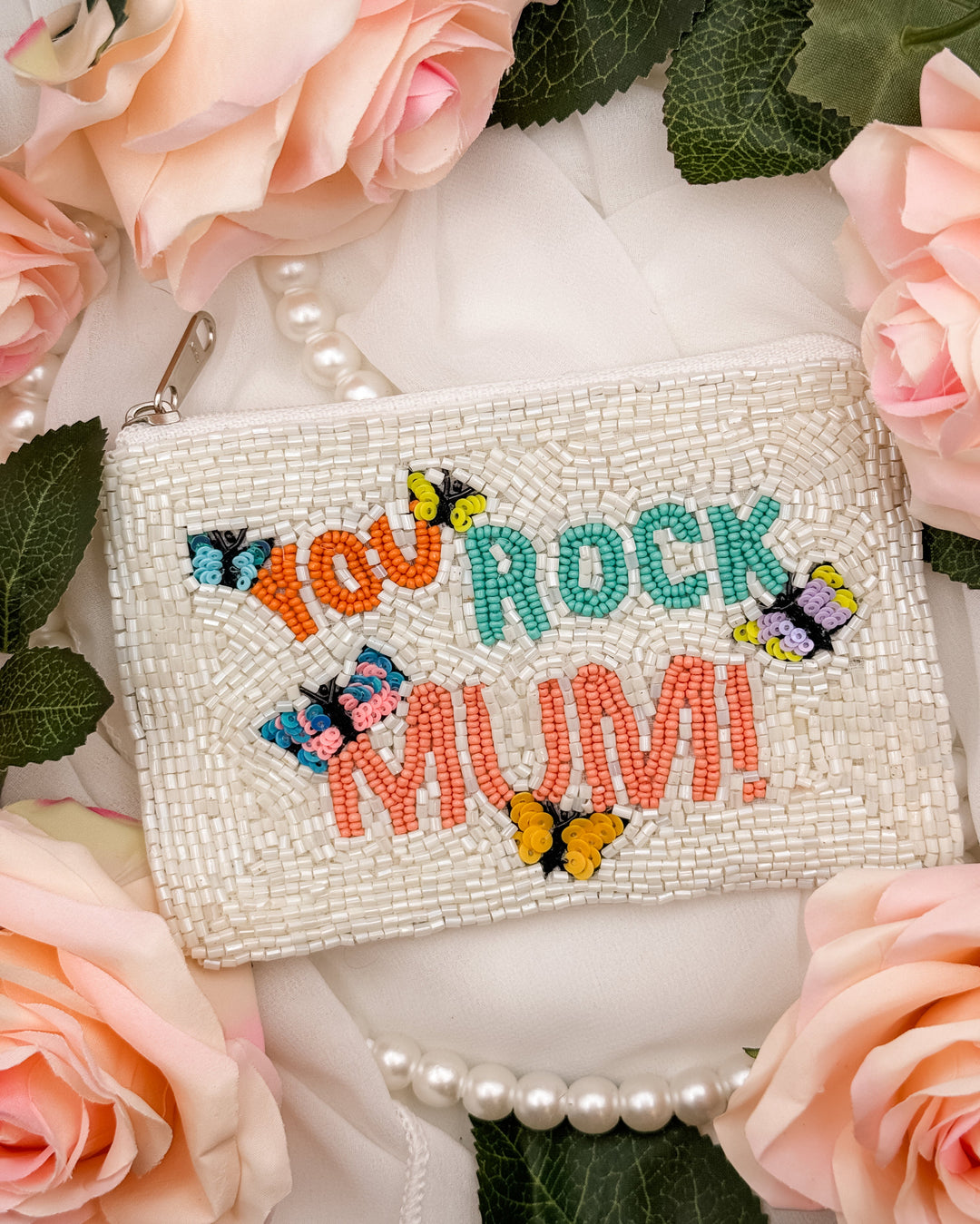 You Rock Mum Beaded Coin Pouch