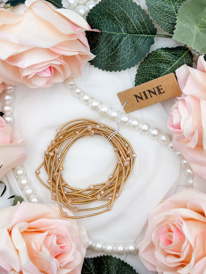 Beaded Coil Stretch Bracelet Set