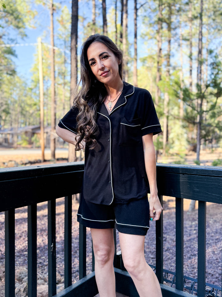 The Camille Pajama Shorts - Black