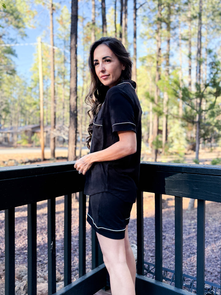 The Camille Pajama Shorts - Black