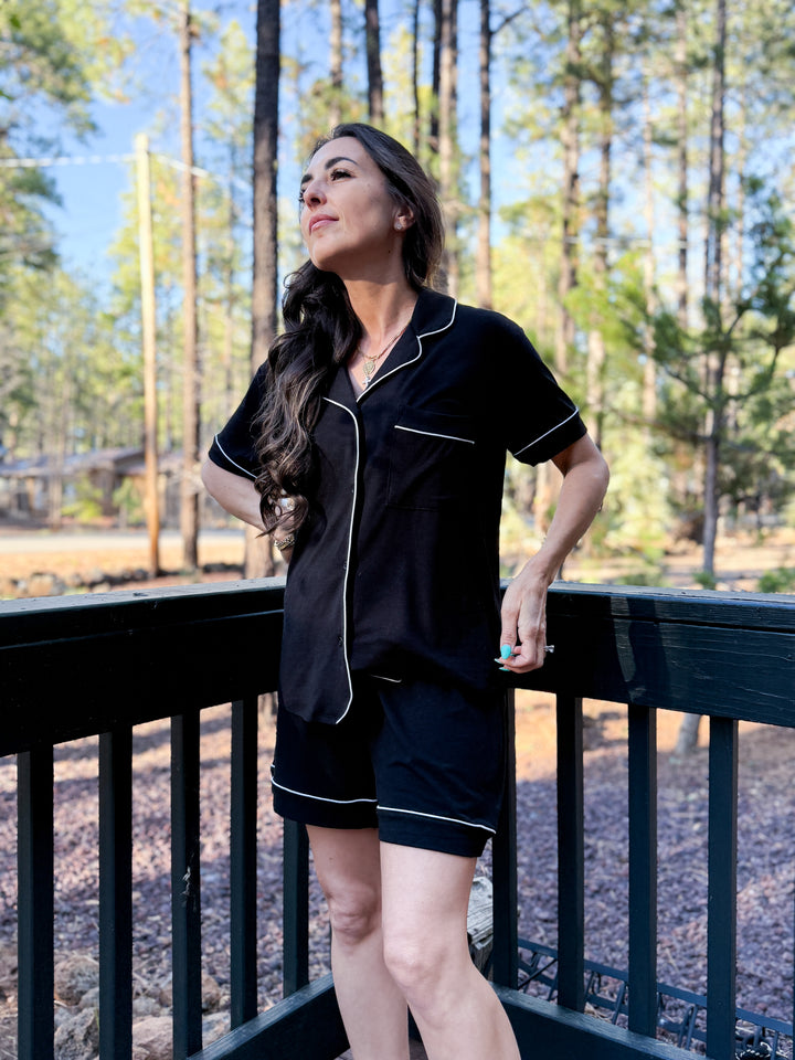 The Camille Pajama Shorts - Black