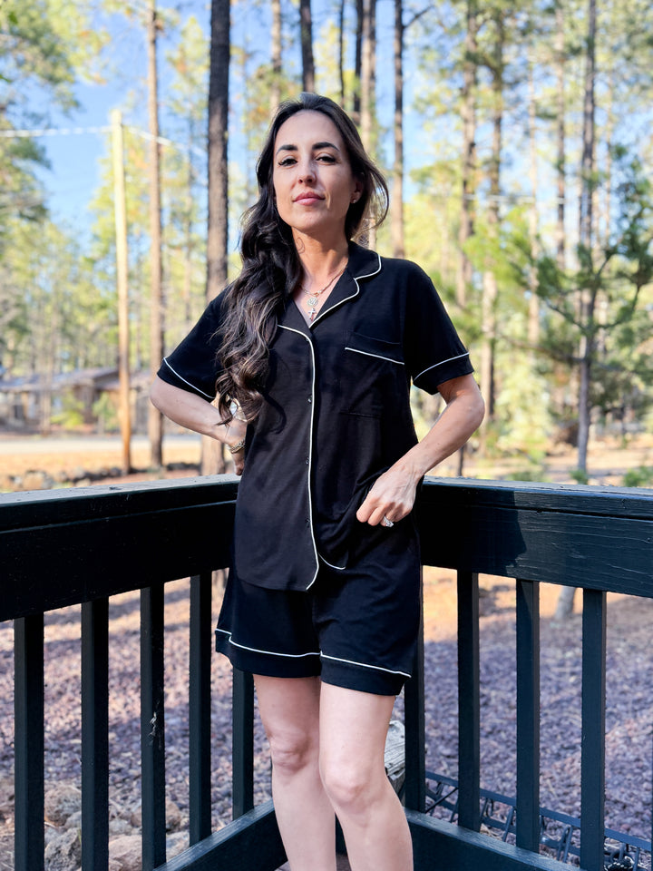 The Camille Pajama Shorts - Black