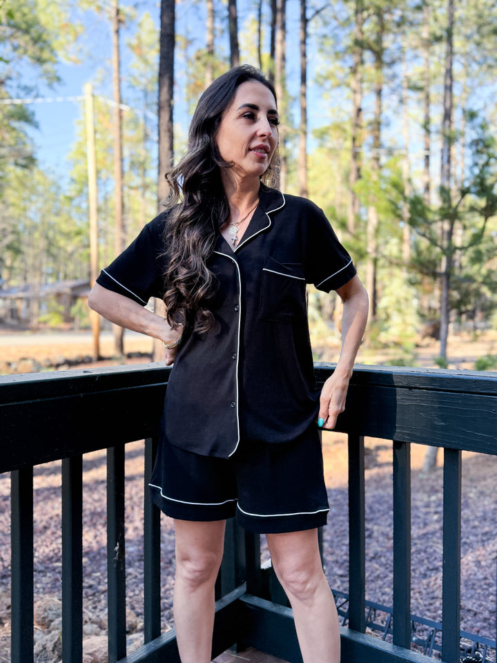 The Camille Pajama Shorts - Black