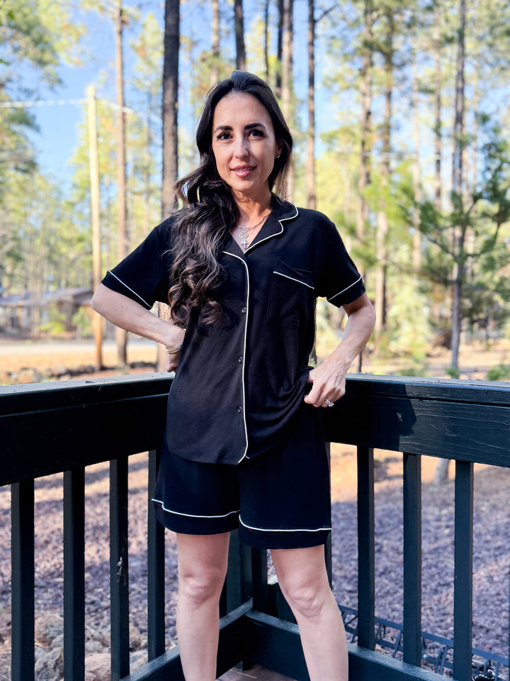 The Camille Pajama Shorts - Black