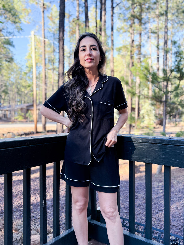 The Camille Pajama Shorts - Black