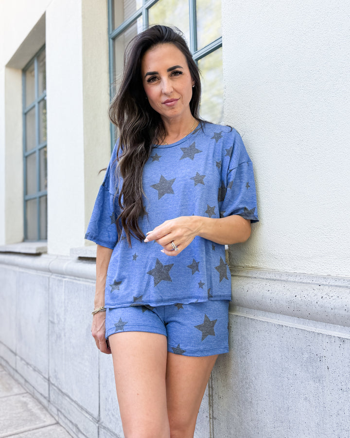 The Super Star Lounge Pajama Shorts - Blue