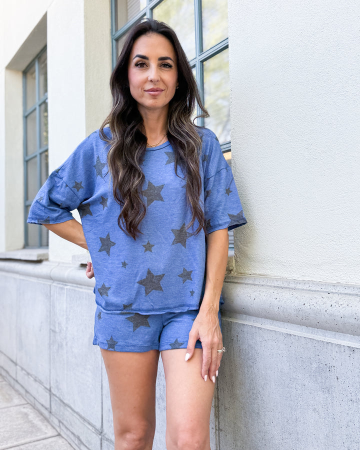 The Super Star Lounge Pajama Top - Blue