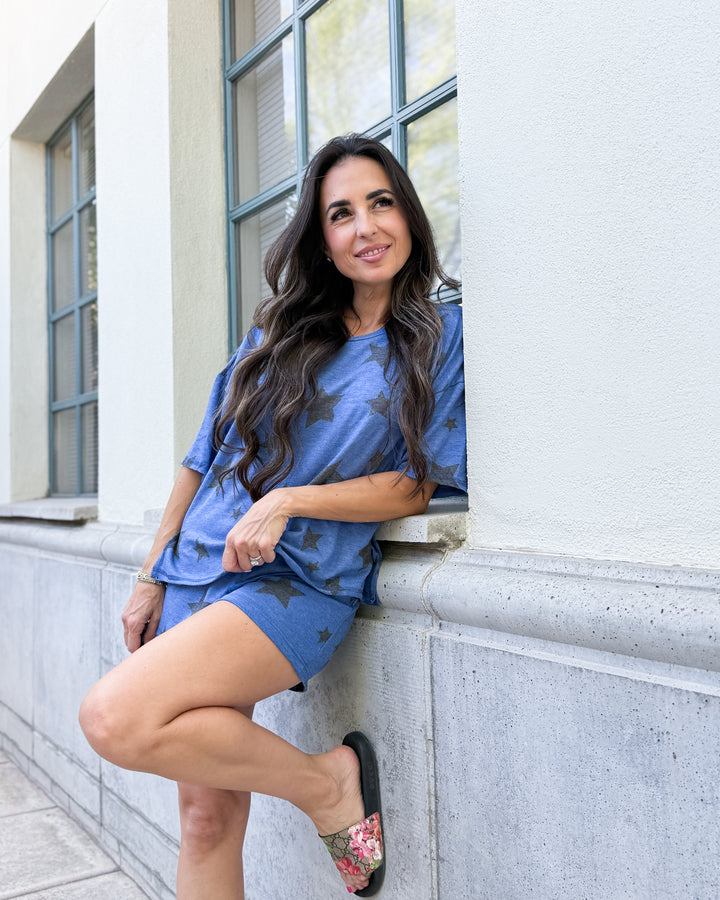 The Super Star Lounge Pajama Shorts - Blue