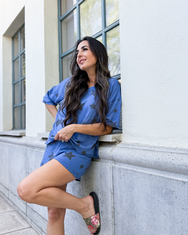 The Super Star Lounge Pajama Top - Blue