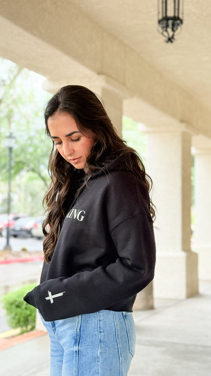 Christ is King Cropped Sweatshirt - Black