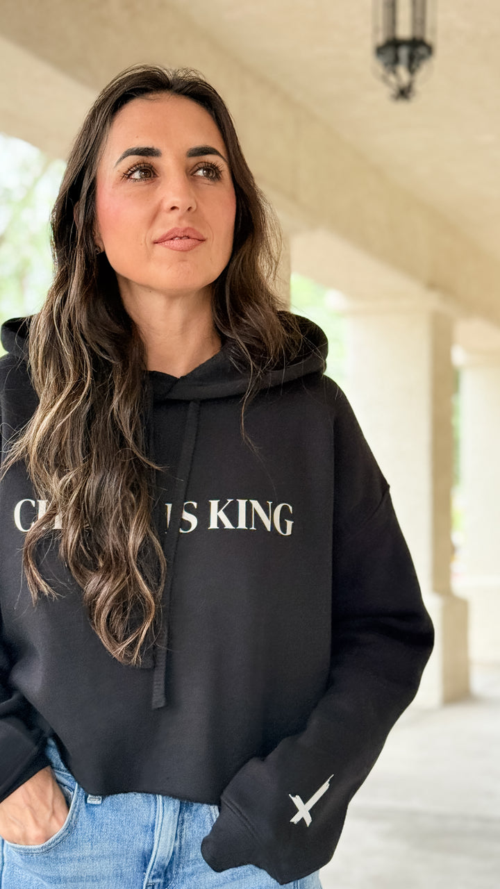 Christ is King Cropped Sweatshirt - Black
