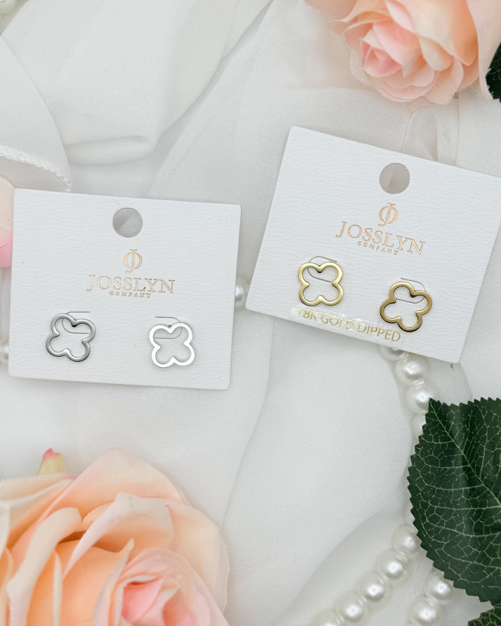 The Clover Etched Stud Earrings