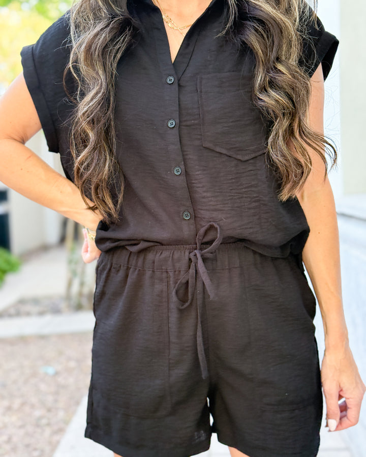 Maren Drawstring Shorts - Black