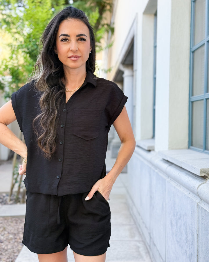 Maren Drawstring Shorts - Black