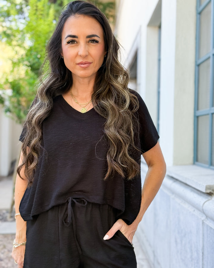 Maren Drawstring Shorts - Black