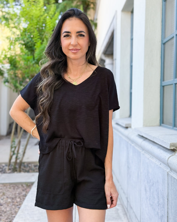 Maren Drawstring Shorts - Black