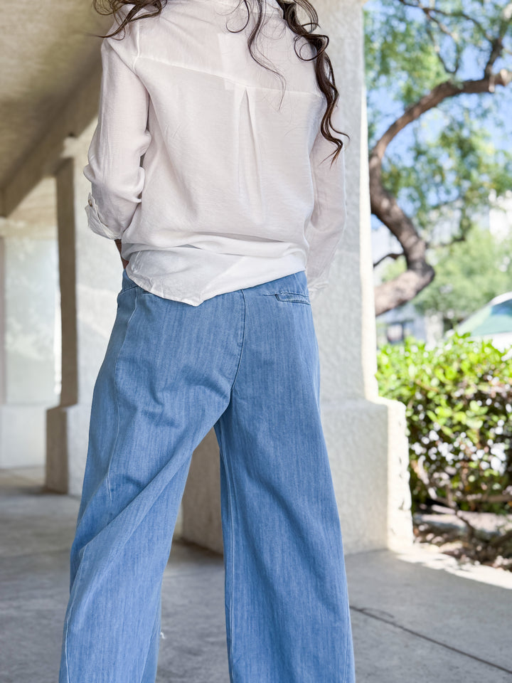 The Emilia Collared Button-Down Shirt - White