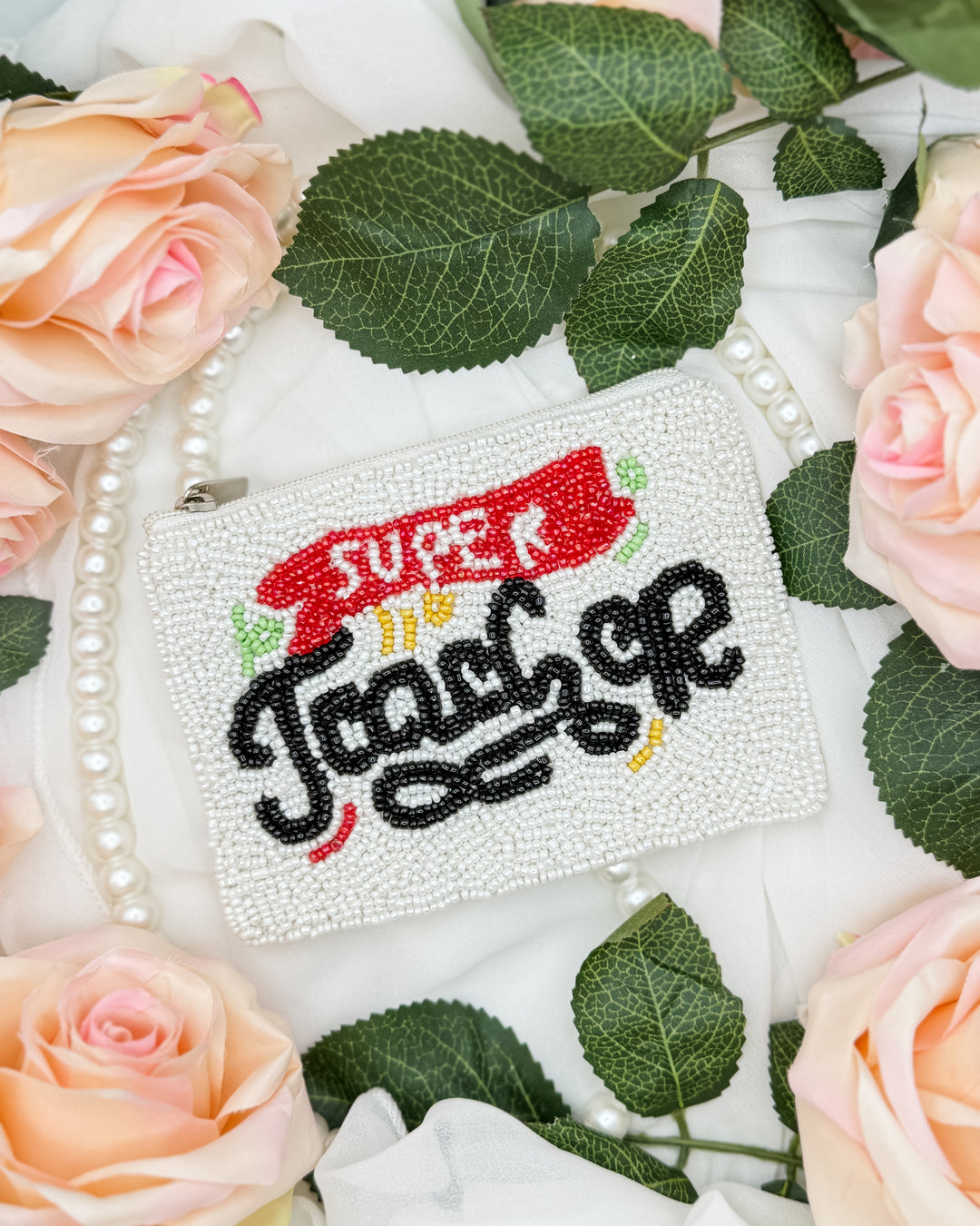 The Super Teacher Beaded Coin Purse