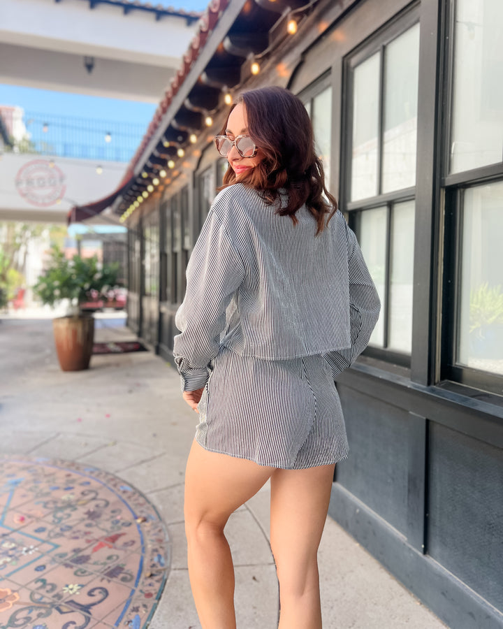 The Dahlia Drawstring Shorts - Black